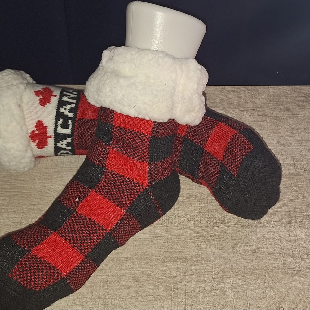 Womens Slipper Fuzzy Socks Non Slip Grips Winter Warm - Picture 3 of 8